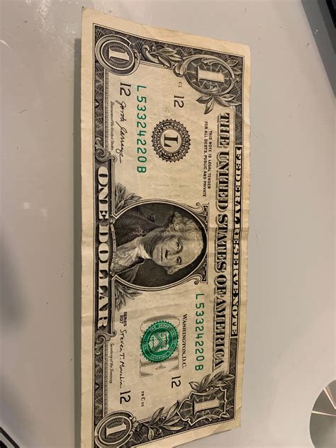 Misaligned dollar1 dollar bill 2017 - Click To Enlarge. $1 One Dollar Bill misaligned Serial Number shift error! Cut Error! This item is no longer available. Seller: eBay (antiquesx) 